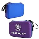 Premium First Aid Kit - 305 Piece Dual-Color Emergency Kit with Hard Shell &amp; Fluorescent Interior Coating, Compact Survival Kit for Home, Car, Travel, Hiking &amp; Outdoor(Blue/Purple)