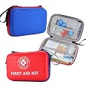 Premium First Aid Kit - 305 Piece Dual-Color Emergency Kit with Hard Shell & Fluorescent Interior Coating, Compact Survival Kit for Home, Car, Travel, Hiking & Outdoor(Red/Blue)