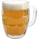 Premium Glass Beer Mug - Transparent (570ml) | Mug with Handle Glass | Freezable Beer Glasses | Multipurpose Everyday Drinking Glasses | Cocktail Glasses (Design2 - Pack of 1)