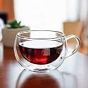 Premium Glass Coffee Mug Tea Cups Set of 6-200 ML, Transparent, Glass Cups Set for Coffee, Green Tea, Herbal Tea, Lemon Tea, Milk Cup, Hot/Cold Drinks Cups (6, BrewSphere)