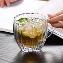 Premium Glass Coffee Mug Tea Cups Set of 6-215 ML, Transparent, Glass Cups Set for Coffee, Green Tea, Herbal Tea, Lemon Tea, Milk Cup, Hot/Cold Drinks Cups (4, Belll)