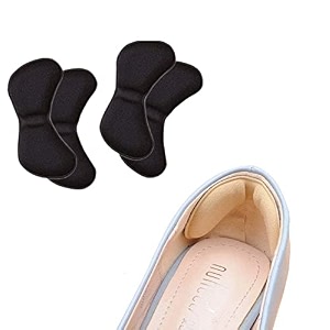 premium heel pads inserts grips  back of heel protectors cushions liner  prevent shoe slipping amp blisters  filler for loose shoes  2 pair black color  men amp women