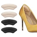 Premium Heel Pads Inserts Grips | Back of Heel Protectors Cushions Liner | Prevent Shoe Slipping &amp; Blisters | Filler for Loose Shoes | 1 Pair Black, 1 Pair Skin Color | Men &amp; Women