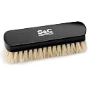 Premium Horsehair Shoe Polish Brush – Handcrafted Beechwood Shoe Brush for Shine and Buffing – Luxurious Shoe Shine Brush with Soft Horsehair Bristles (Black/White)