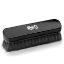 Premium Horsehair Shoe Polish Brush – Handcrafted Beechwood Shoe Brush for Shine and Buffing – Luxurious Shoe Shine Brush with Soft Horsehair Bristles (Black)