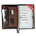 Premium Leather folders for documents a4 Size & Legal Size, Waterproof documents Organizer, Professional Portfolio with Zip, 20 Leaf Files for certificates and documents,Includes Stylus Pen.