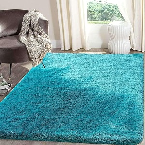 Premium Microfiber Soft Tarquoise Shag Rug 8x8