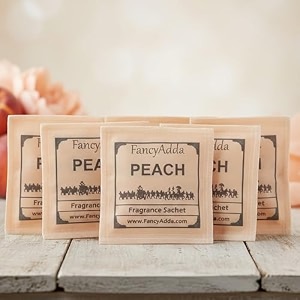 premium peach scented sachets 5 pcs  long lasting natural fruity air freshener for almirah linen room wardrobe drawers amp closets  non-toxic deodorizer