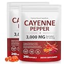 Premium Pepper Capsules with Turmeric Curcumin & Beet Root Extract 2pcs | Supports Cardiovascular Health, Blood Circulation | Potent Capsaicin Supplement, Easy-to-Swallow Softgels (480 Count)