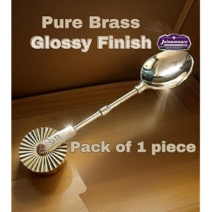 premium pure brass karanji cutter tool 2 in 1 brass spoon with karanji cutter pack of 1