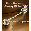 Premium Pure Brass Karanji Cutter Tool, 2 in 1 Brass Spoon with Karanji Cutter, Pack of 1