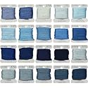 Embroidery Floss bobbins - Cross Stitch Threads - Friendship Bracelets Floss - Crafts Floss - 20 Bobbins Per Pack Embroidery Floss, Electric Blue Gradient