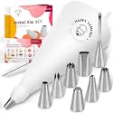 Premium Reusable Piping Bags and Tips Set - Cotton Pastry Bag 16" with 8 Large Icing Tips for Cake Decorating - Large Piping Tips Set - Dishwasher Safe