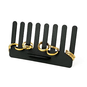premium ring holder display stand black organizer for multiple rings  elegant amp durable jewelry display rack for home storefront or travel 4 mm black ring holder pack of 1