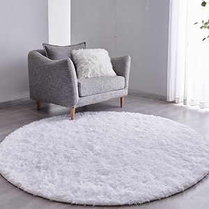 Premium Round Shaggy Carpet Plain Fur Rugs