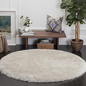 Premium Round Shaggy Carpet Plain Fur Rugs
