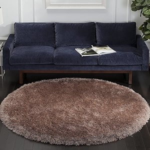 Premium Round Shaggy Carpet Plain Fur Rugs