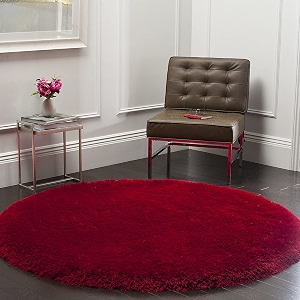 Premium Round Shaggy Carpet Plain Fur Rugs