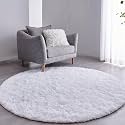 Premium Round Shaggy Carpet Plain Fur Rugs