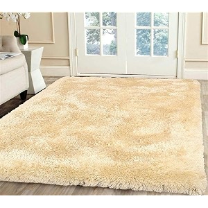 premium shaggy carpet  ultra soft amp thick plush rug  8x11 feet modern luxury floor carpet for living room amp bedroom  home decor carpet gold white