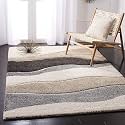 Premium Shaggy Carpet | Ultra Soft &amp; Thick Plush Rug | 3X5 FEET Modern Luxury Floor Carpet for Living Room &amp; Bedroom | Home Decor Carpet (White Silver Brown Multi)