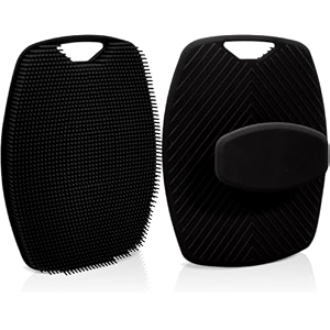 silicone body scrubber amp exfoliator for men and women  ergonomic non-slip handle for nourishing skin deep cleansing amp lather boosting bristles