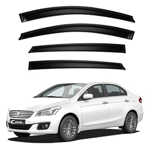 premium smoke car door visor frontrear sunrain guard outside mount tape-on window visors compatible with suzuki ciaz 2025-2026