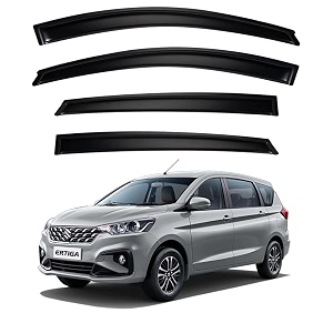 premium smoke car door visor frontrear sunrain guard outside mount tape-on window visors compatible with suzuki ertiga 2025-2026