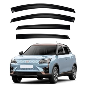 premium smoke car door visor frontrear sunrain guard outside mount tape-on window visors compatible with mahin-dra xuv 400 2025-2026