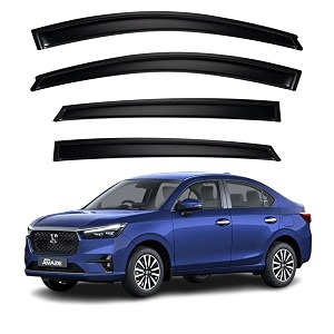 premium smoke car door visor frontrear sunrain guard outside mount tape-on window visors compatible with honda amaze 2nd gen 2025-2026