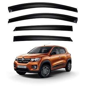premium smoke car door visor frontrear sunrain guard outside mount tape-on window visors compatible with renault kwid 2025-2026