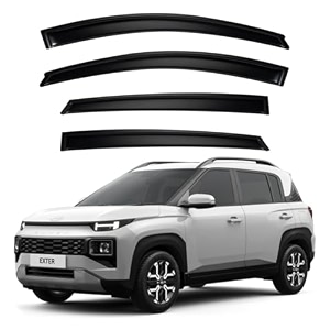 premium smoke car door visor frontrear sunrain guard outside mount tape-on window visors compatible with hyu-ndai exter 2025-2026