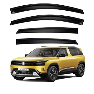 premium smoke car door visor frontrear sunrain guard outside mount tape-on window visors compatible with tata sierra 2025-2026