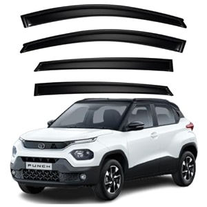 premium smoke car door visor frontrear sunrain guard outside mount tape-on window visors compatible with tata punch 2025 onwards