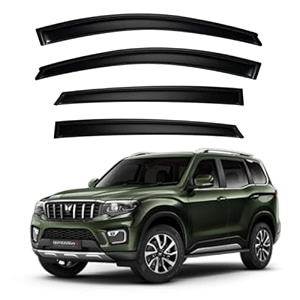 premium smoke car door visor frontrear sunrain guard outside mount tape-on window visors compatible with mahin-dra scorpio n 2025-2026