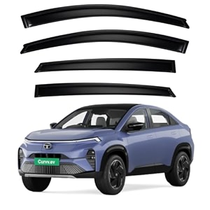premium smoke car door visor frontrear sunrain guard outside mount tape-on window visors compatible with tata curvv ev 2025-2026