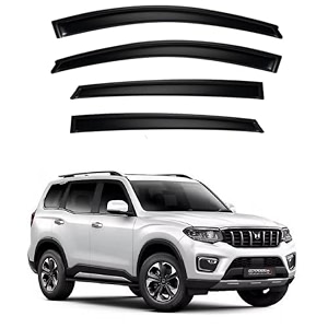 premium smoke car door visor frontrear sunrain guard outside mount tape-on window visors compatible with mahindra scorpio-n 2026