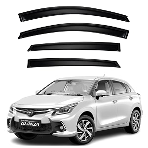 premium smoke car door visor frontrear sunrain guard outside mount tape-on window visors compatible with toyo-ta glanza 2025-2026