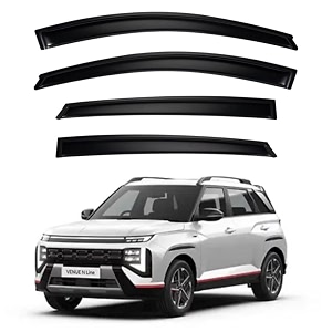 premium smoke car door visor frontrear sunrain guard outside mount tape-on window visors compatible with new facelift hyundai venue n line 2025-2026