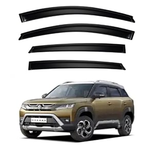 premium smoke car door visor frontrear sunrain guard outside mount tape-on window visors compatible with suzuki brezza 2025-2026