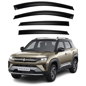 premium smoke car door visor frontrear sunrain guard outside mount tape-on window visors compatible with maruti suzuki brezza 2026