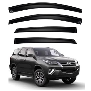 premium smoke car door visor frontrear sunrain guard outside mount tape-on window visors compatible with toyo-ta fortuner legender 2025-2026