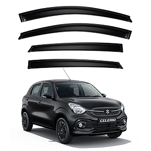 premium smoke car door visor frontrear sunrain guard outside mount tape-on window visors compatible with suzuki celerio 2025-2026