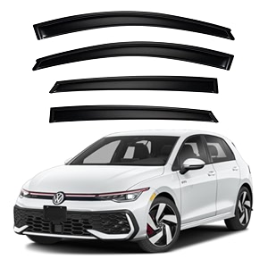 premium smoke car door visor frontrear sunrain guard outside mount tape-on window visors compatible with volks-wagen golf gti 2025-2026