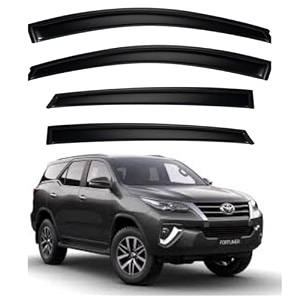 premium smoke car door visor frontrear sunrain guard outside mount tape-on window visors compatible with toyo-ta fortuner 2025-2026