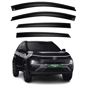 premium smoke car door visor frontrear sunrain guard outside mount tape-on window visors compatible with tata nexon ev 2025-2026