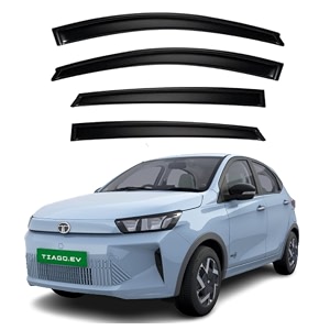 premium smoke car door visor frontrear sunrain guard outside mount tape-on window visors compatible with tata tiago ev 2026
