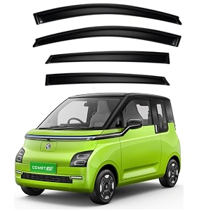 premium smoke car door visor frontrear sunrain guard outside mount tape-on window visors compatible with mg comet ev 2025-2026