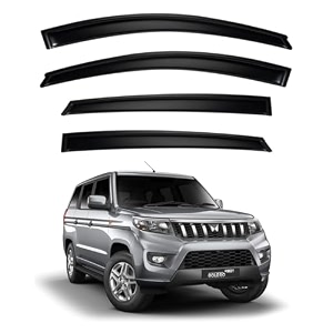 premium smoke car door visor frontrear sunrain guard outside mount tape-on window visors compatible with mahin-dra bolero neo plus 2025-2026