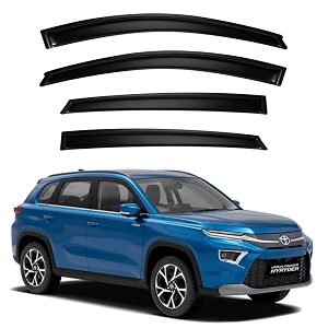 premium smoke car door visor frontrear sunrain guard outside mount tape-on window visors compatible with toyo-ta urban cruiser hyryder 2025-2026